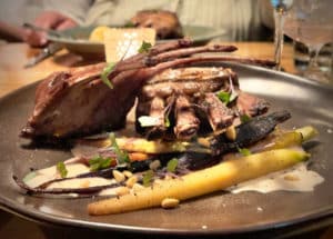 How many great restaurants in Flagstaff include Tinderbox Kitchen Rack of Lamb dinner plate