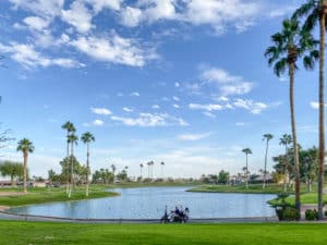 Tuscany Falls golf cart path in front of water feature