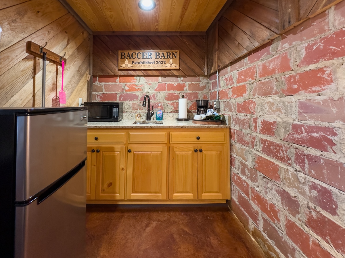 The Baccer Barn kitchenette downstairs