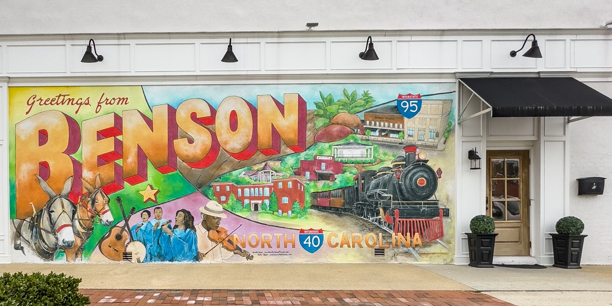 Greetings from Benson, North Carolina, mural