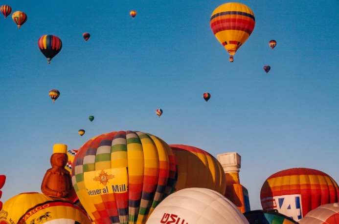 Mass Ascension Albuquerque International Balloon Fiesta lift-off.