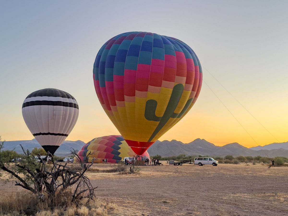 Hot air balloon ready for liftoff