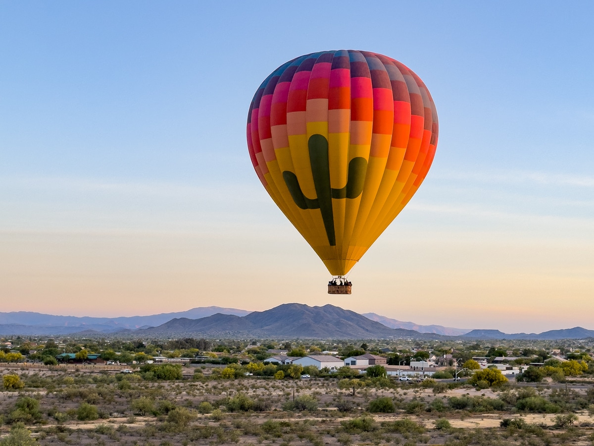 Hot air balloon over Phoenix