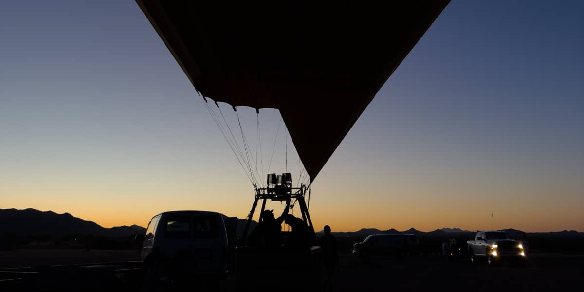 Hot Air Balloon dawn silhouette