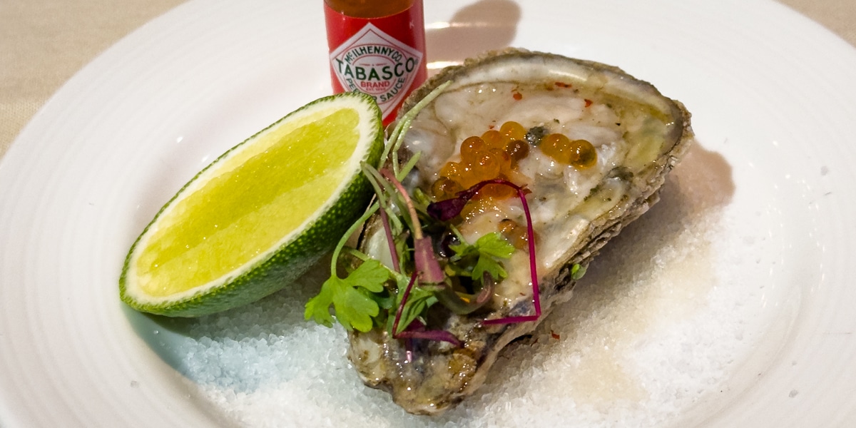 Oyster on the half shell by Executive Chef Richard Padilla