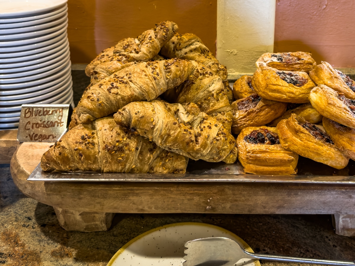 Chef Mac vegan blueberry croissants on the breakfast buffet at Tanque Verde Ranch