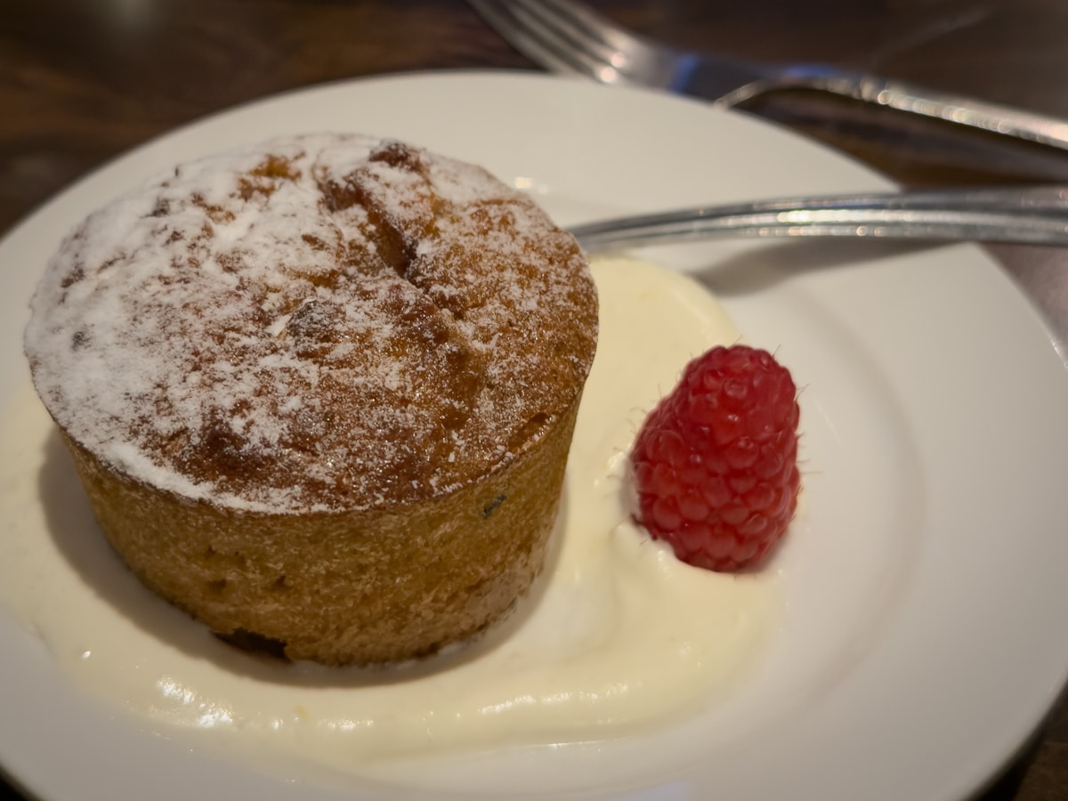 Luscious and creamy dessert created by Chef Mac on the dinner menu