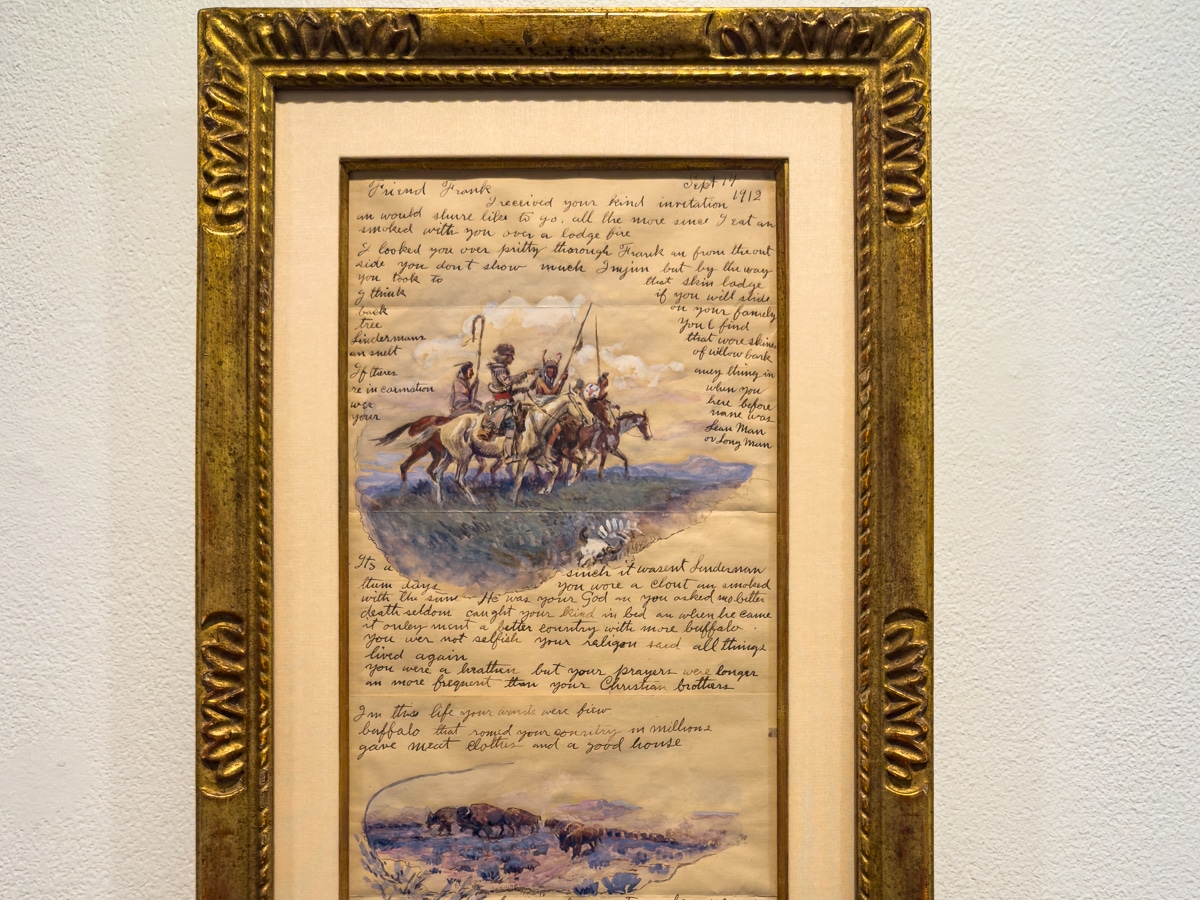 CM Russell artwork in letter to Frank