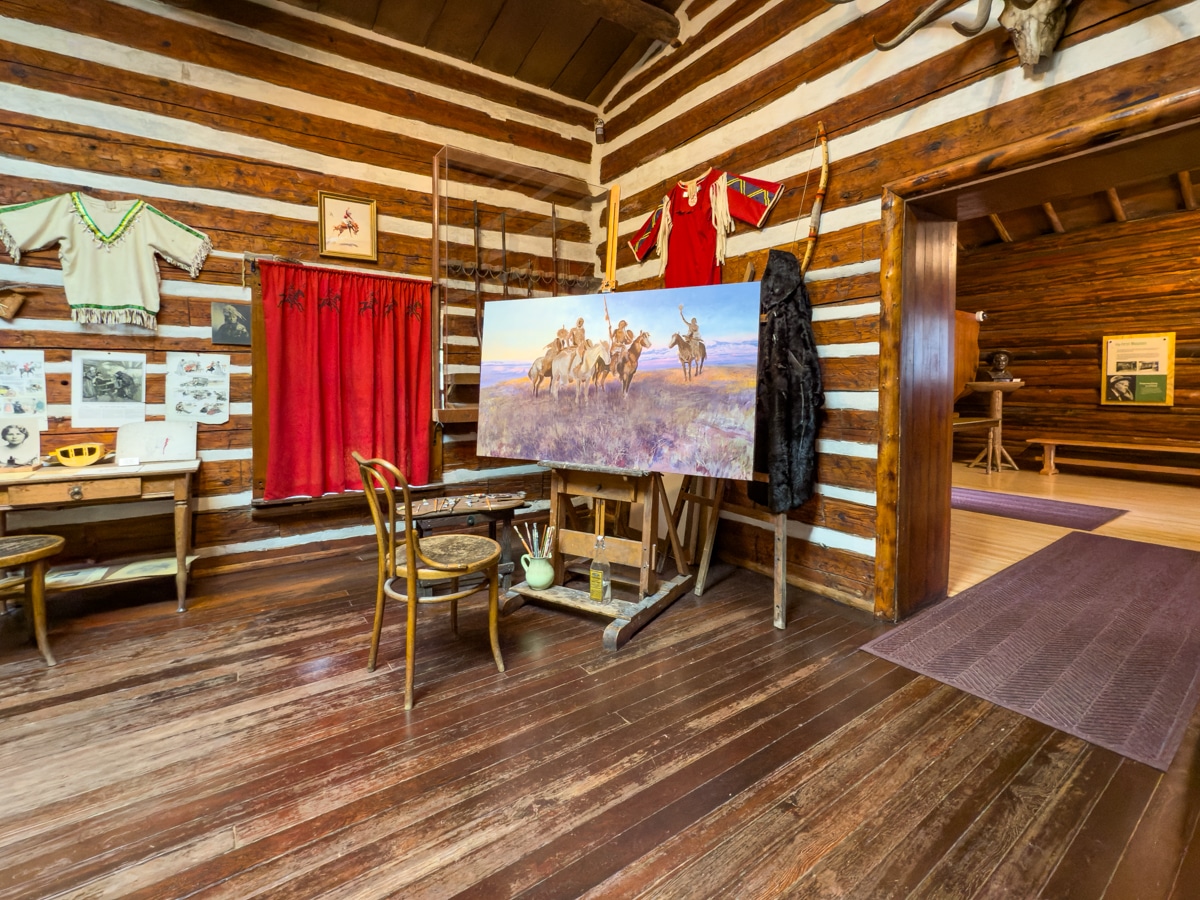 CM Russell log cabin art studio